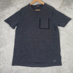 Nike‎ Bonded Pocket Shirt Mens Medium Black Tech Mesh Back